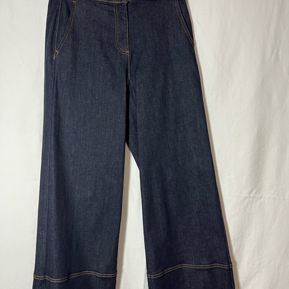 Tory Burch dark wash wide leg trouser jean pants size 26 - Picture 6 of 12